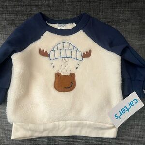 NWT Boys 3M Carters Long Sleeve Moose Sweater